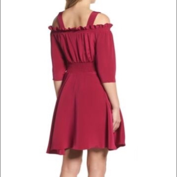 Raspberry Pink Sam Edelman Off Shoulder Dress - Picture 2 of 4